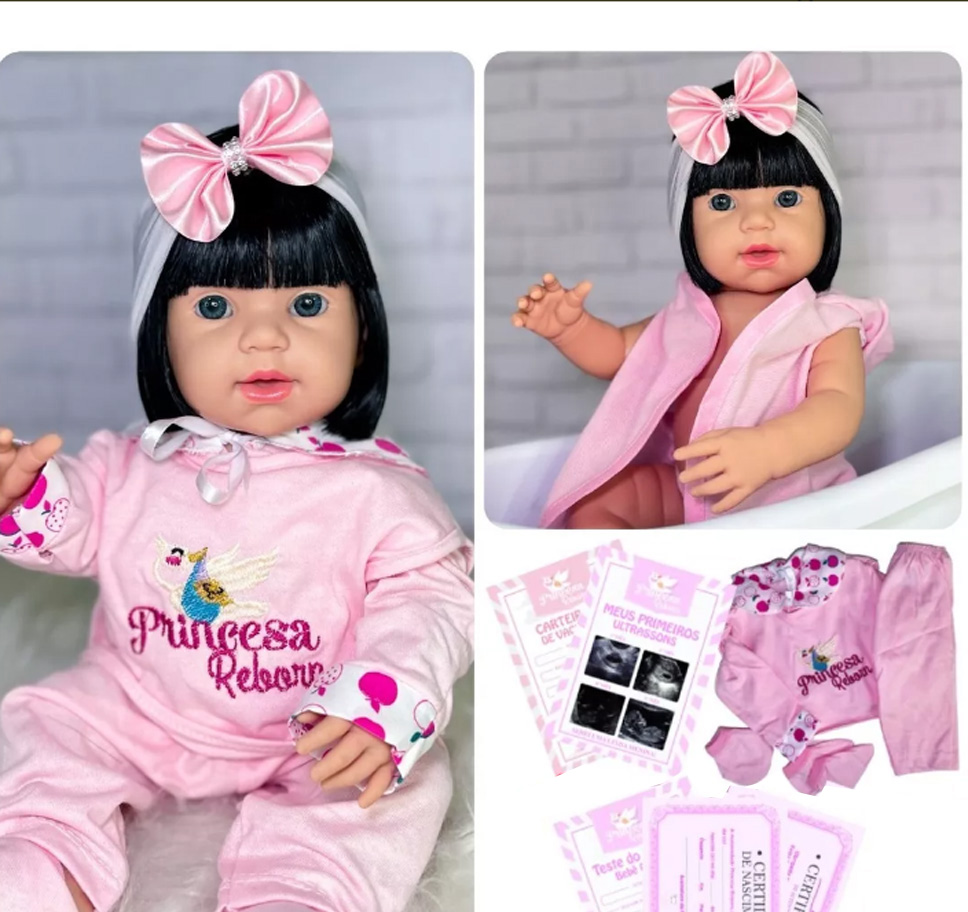 Boneca Bebê Reborn Silicone Pode da banho 100% Silicone - ShopJJ