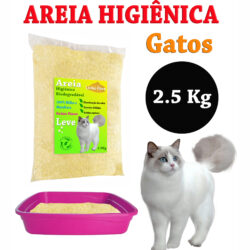 Areia Higiênica para Gatos Biodegradável 100% natural Linha Ouro areia fina Sanitária